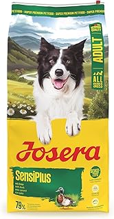 JOSERA Adult SensiPlus Ente & Reis (1 x 12,5 kg) | Premium Trockenfutter für ausgewachsene empfindliche Hunde | mit viel Biotin für gesunde Haut & Fell | hoch verdaulich | glutenfrei | 1er Pack