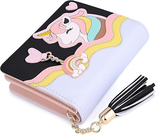 Miniatura 7 de UTO Cartera para niñas de cuero vegano pequeño borla colgante titular de la tarjeta Kawaii monedero 1166