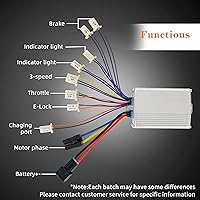 Vista 3 de Controlador de motor cepillado de 36 V, 1000 W, control de velocidad de motor cepillado, con interruptor de 3 velocidades para scooter bicicleta