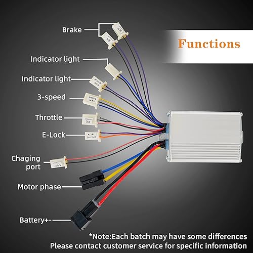 Miniatura 3 de Controlador de motor cepillado de 36 V, 1000 W, control de velocidad de motor cepillado, con interruptor de 3 velocidades para scooter bicicleta