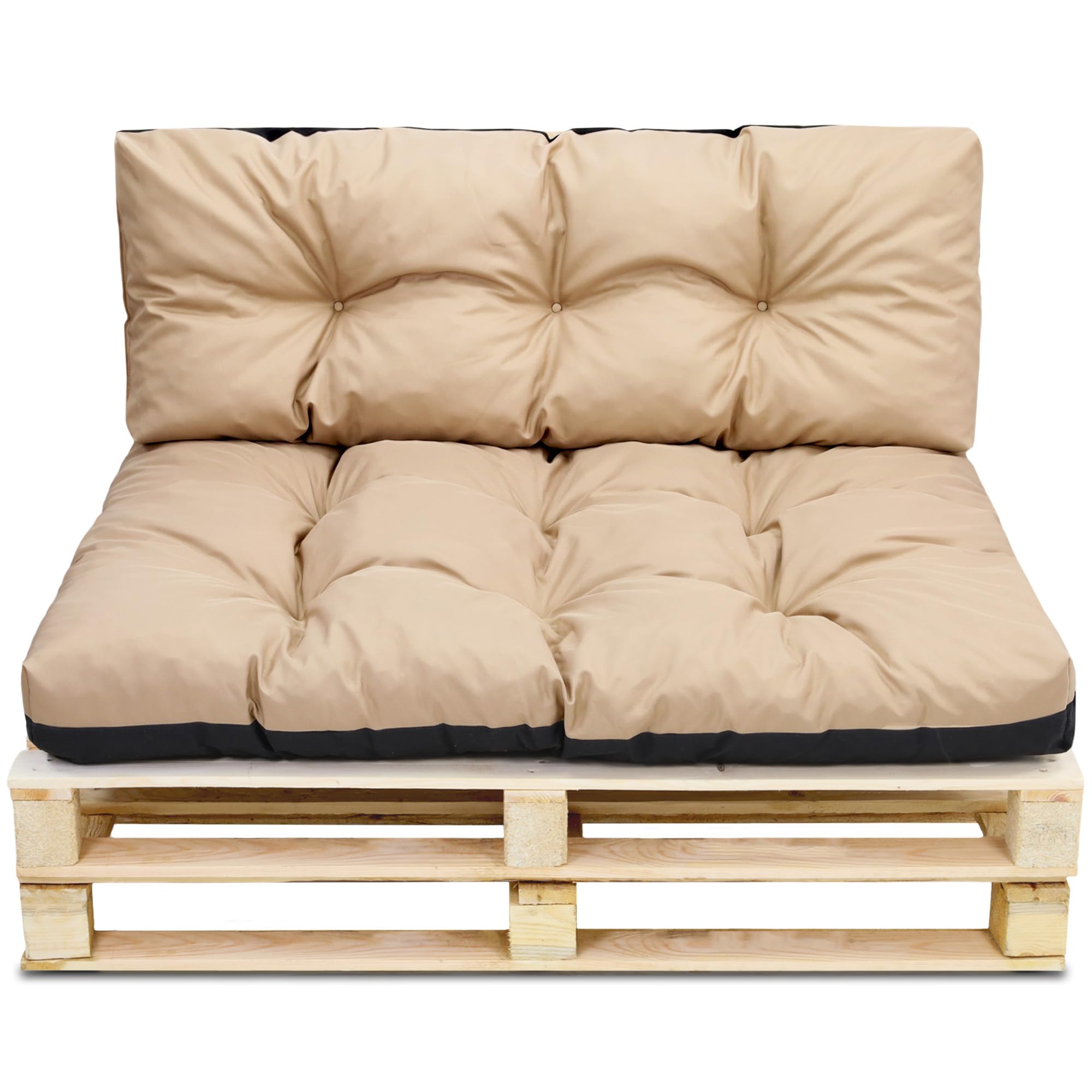 Amazinggirl Cuscini per pallet esterno 120x40 cm - cuscino per bancali grandi schienale o seduta da divano panchina da giardino balcone e terrazza 120 x 40 Beige