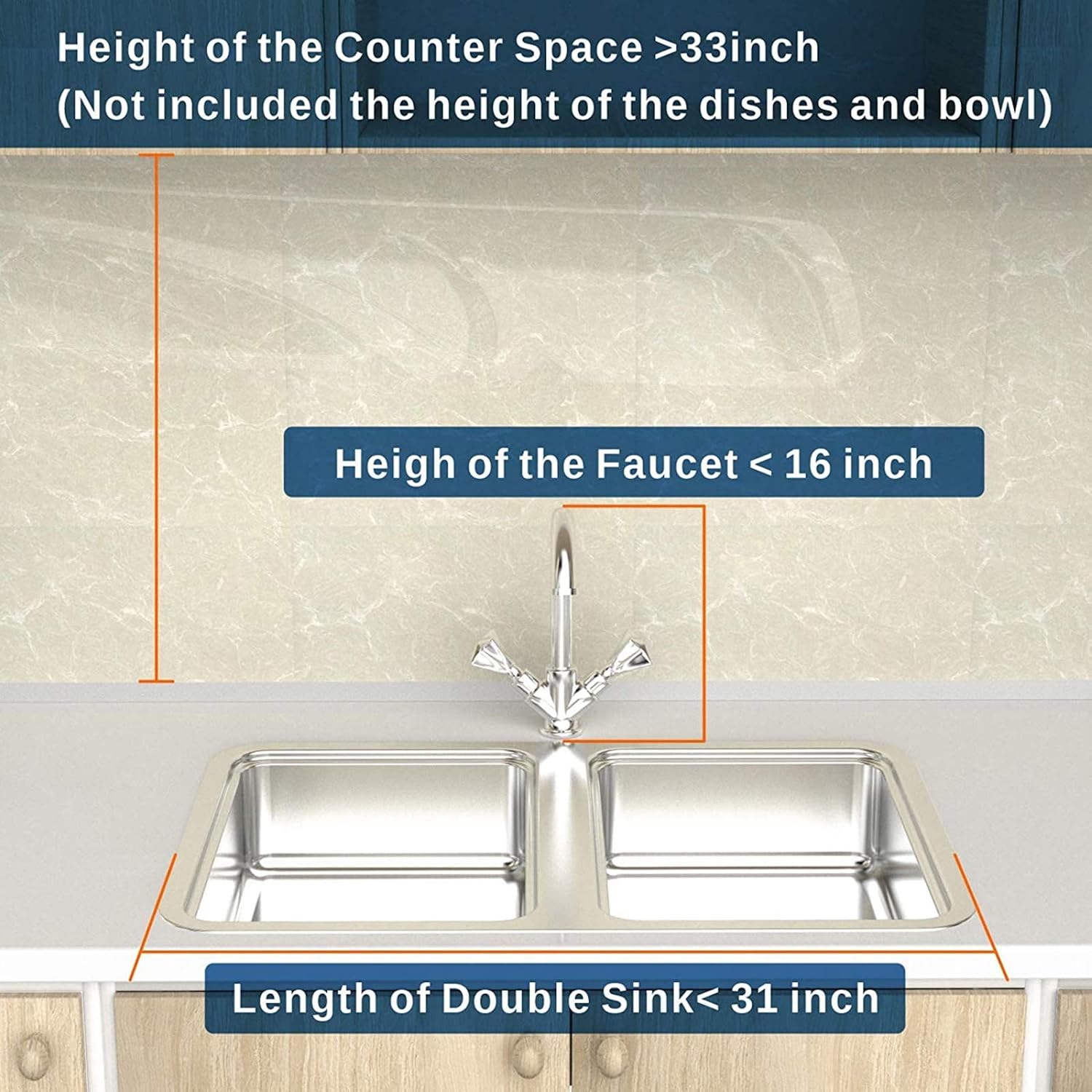 Veckle Over The Sink Dish Drying Rack, 2 Tier Large Stainless Steel Dish Rack Over Sink for Kitchen Countertop with Utensil Holder Hooks Standing Dish Drainer, Silver