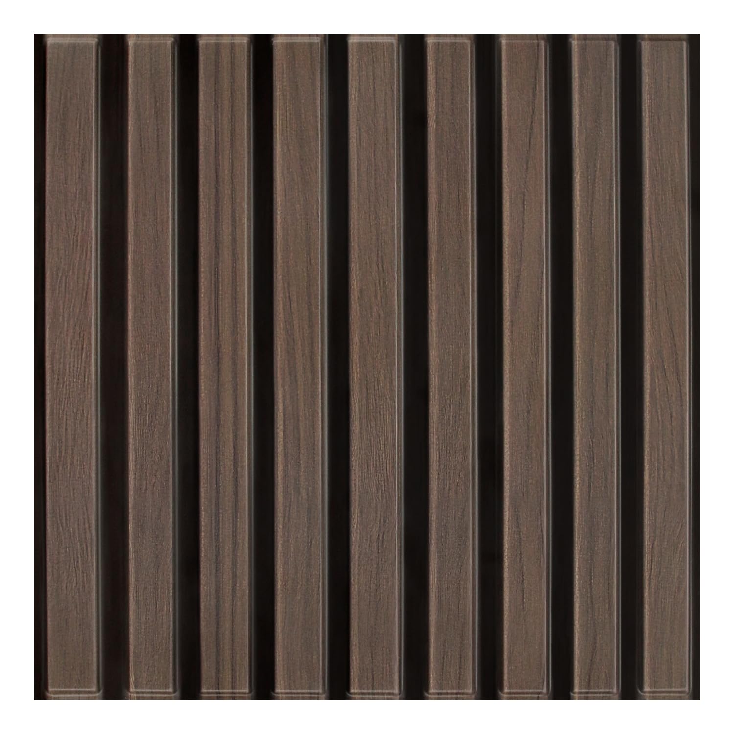 Commomy 10pcs Faux Wood Slat Wallpaper Tiles, Peel and Stick on Tiles, 11.8" x 11.8" Wood Look Wall Decoration for Kitchen, Bathroom, Balcony, Bedroom and Living Room