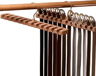 Pack of 2 Belt Storage, Belt Organiser, Belt Hanger for Cupboard, with 12 Slots, Su…