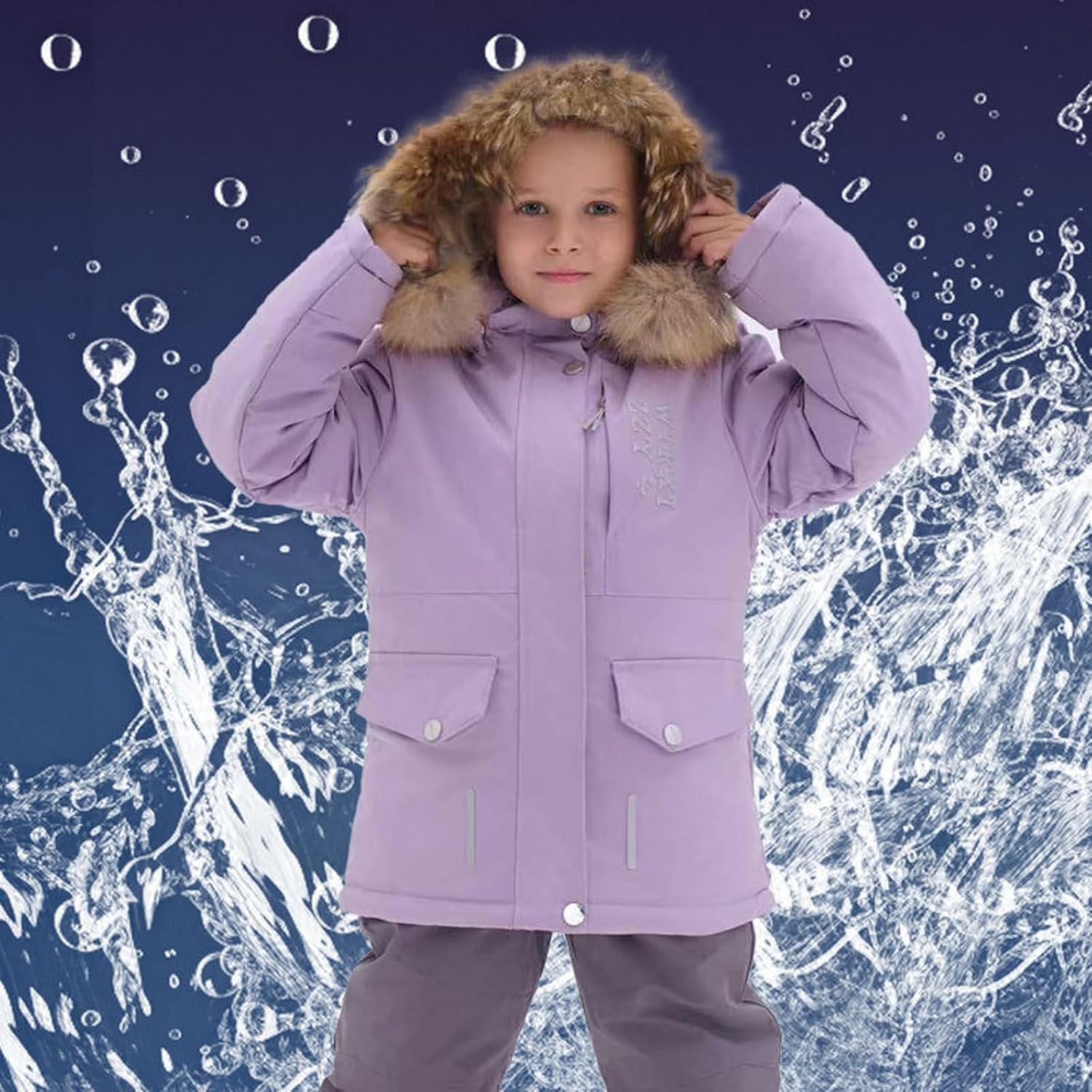 Girls Ski Jacket and Pant Set 2 Piece Winter Warm Snowsuit Kids Toddler Waterproof Outdoor Ski Suit Insulated Overalls