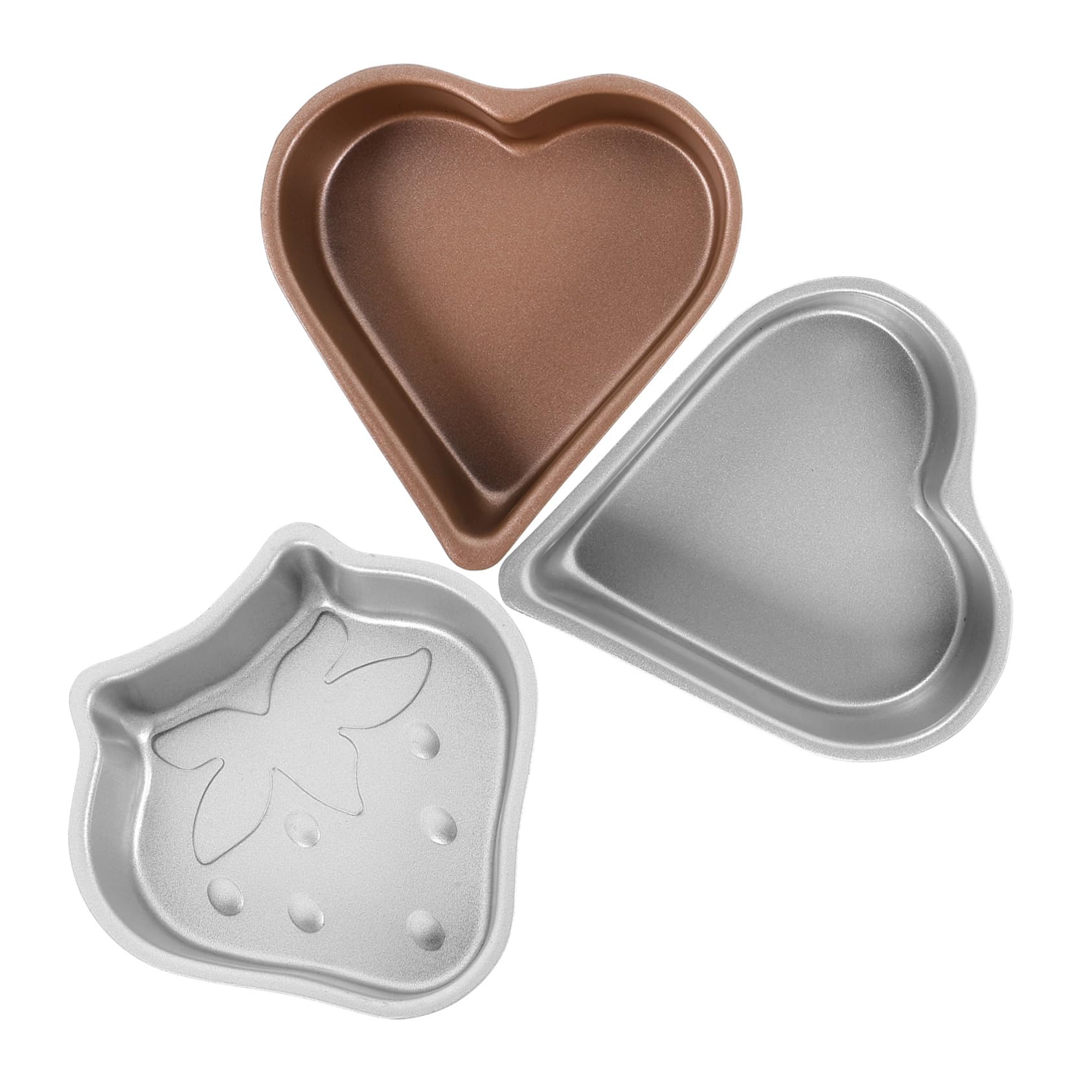 PRETYZOOM 5 Set Di Teglie Da Forno A Forma Di Cuore Per Fragole Teglie Antiaderenti Per Budino Cupcake Muffin Ramekin Teglia Per Crostate Per Torte in Materiale Sicuro 3 Pezzi*5