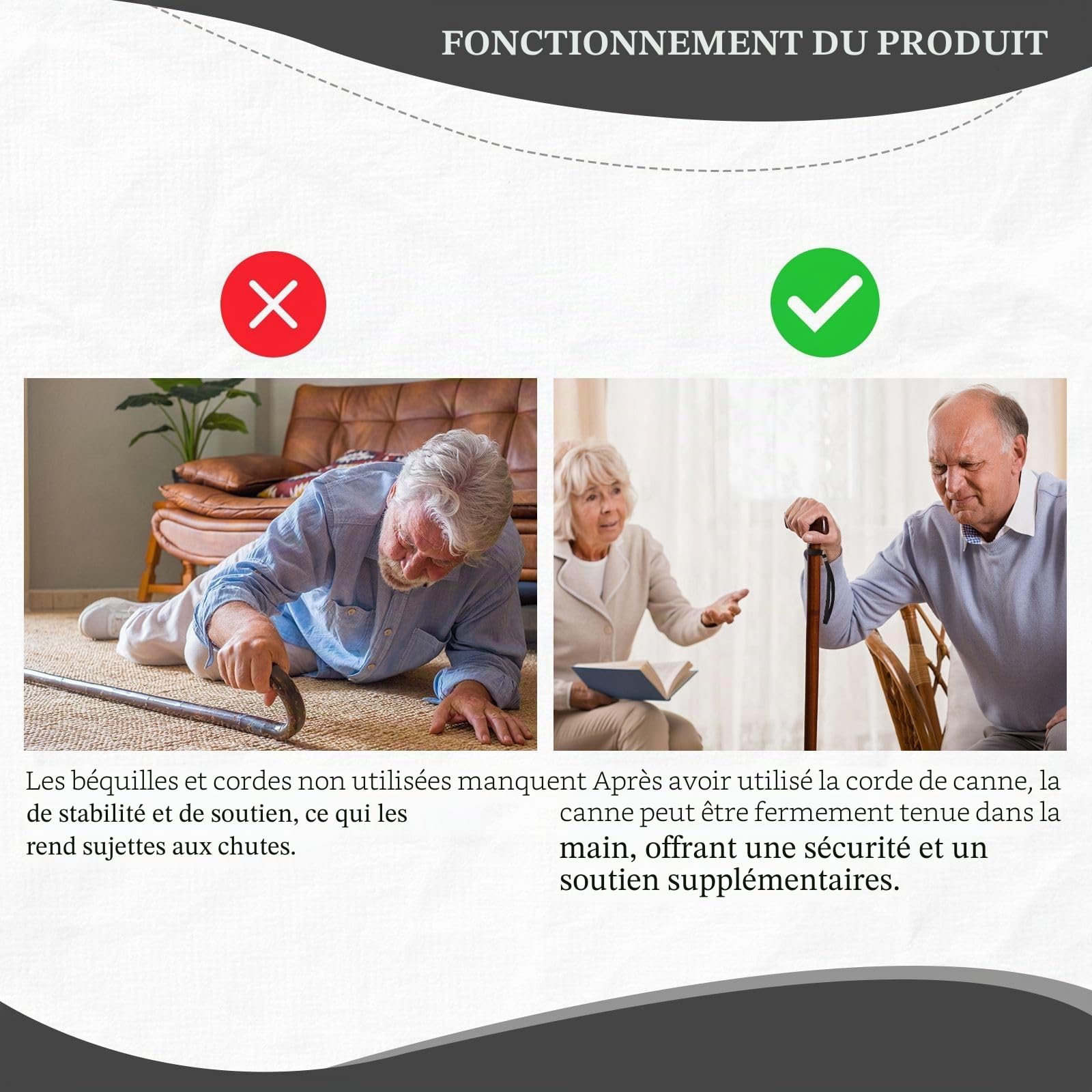 DALAETUS 6 Pièces Dragonnes pour Canne de Marche Kit, Sangles de Bâton de Marche Noires, Accessoires pour Bâtons de Marche, oucle de Poignet pour Canne pour un Meilleur Support