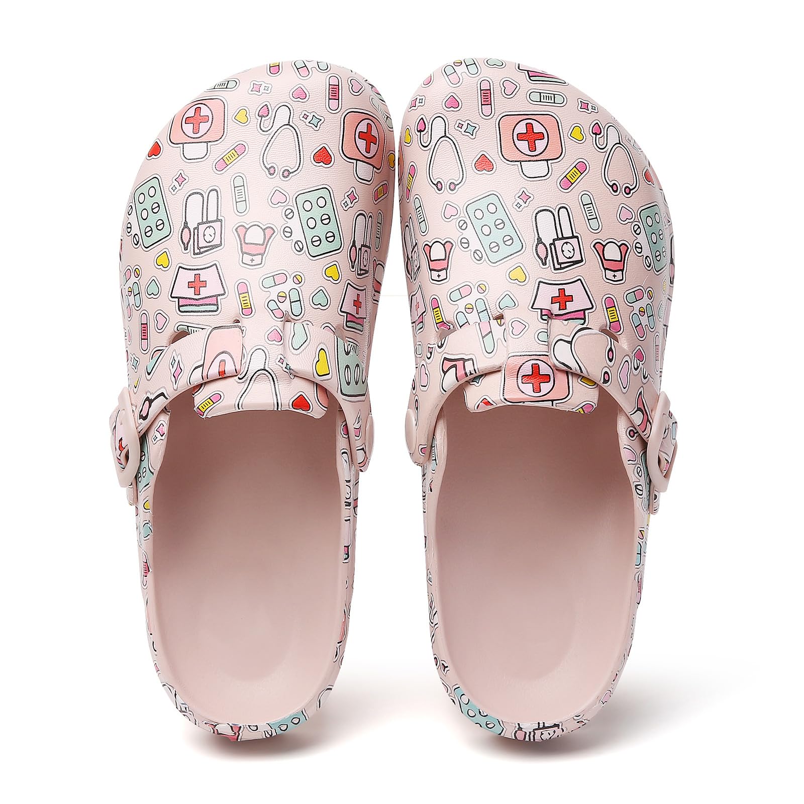 Damen Clogs Leicht Bequem Wasserdicht Gartenclogs Sommer Pantoletten Eva Slip On Hausschuhe mit Verstellbarem Riemen für Garten Strand Haushalt Freizeit