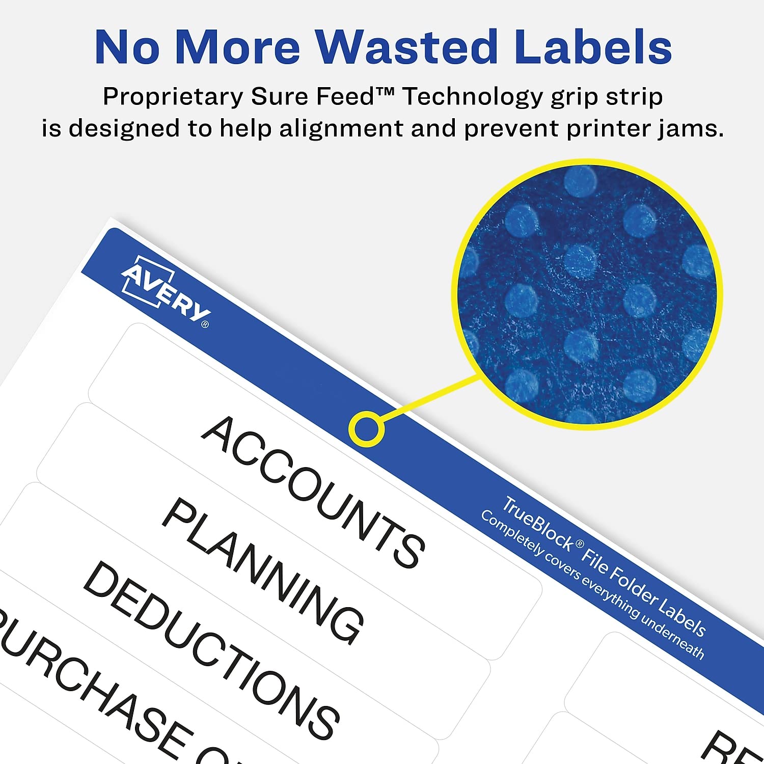 Avery 5966 Permanent Filing Labels, 1/3 Cut, 1500/BX, Yellow