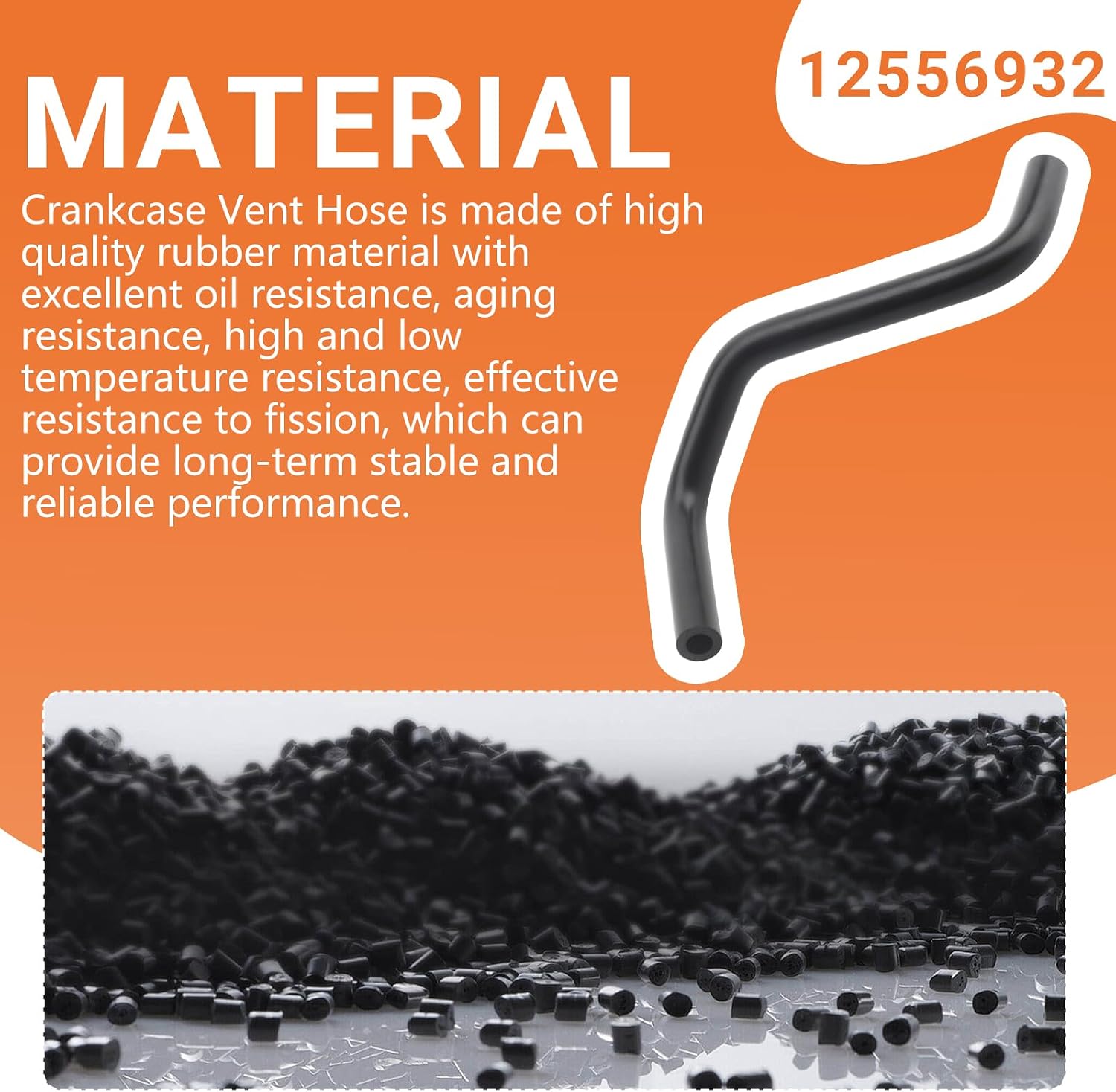12556932 Crankcase Vent Hose,OD 0.60 x ID 0.36 x Length 11 Inches | Comaptible with GM Vehicles