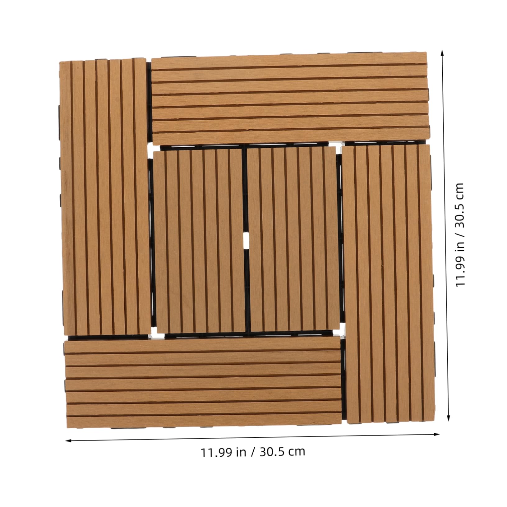 Cabilock Dalles de Terrasse Clipsables Aspect Naturel Revêtement Sol Extérieur Antidérapant Aux Intempéries pour Balcon Jardin Patio