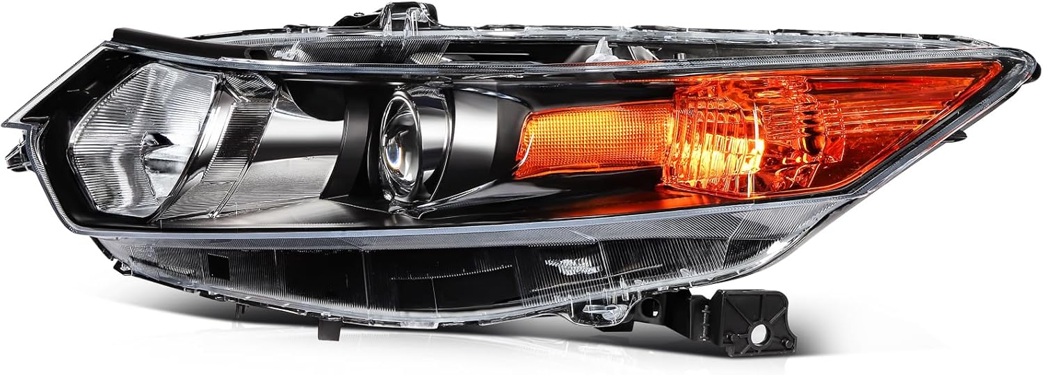 Headlight Assembly Fit with 2009-2014 for Acura TSX (CU2) Base V6 Special Edition 4-Door Sedan 4-Door Black Housing Clear Lens Driver and Passenger Side 33101TL0A02 AC2503118
