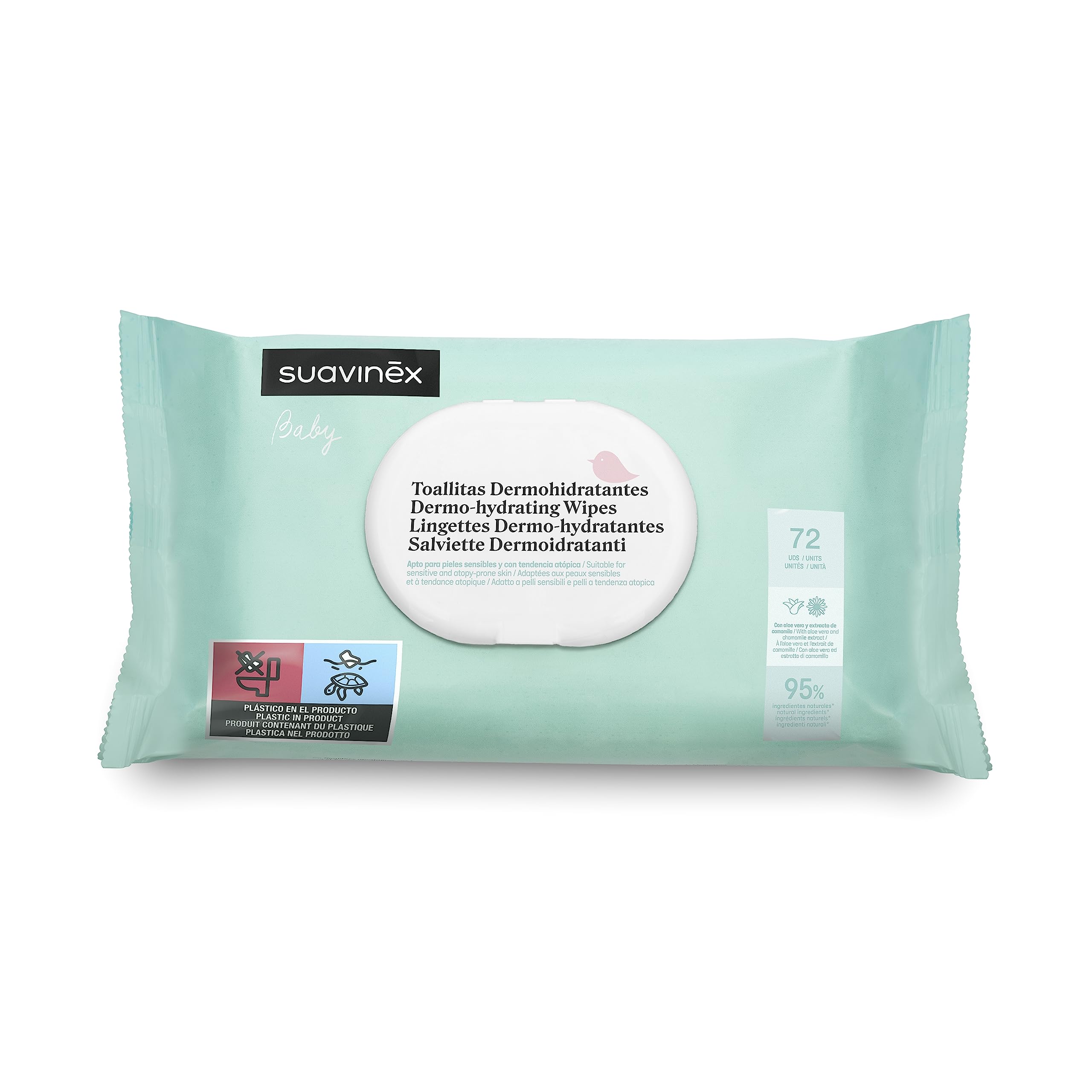 Suavinex, Regalo Bebé Recien Nacido, Canastilla Bebé con Maleta de Mimbre, Incluye: Chupete Zero Zero 0/6 Meses + Baby Cologne 100 ml + Crema del Pañal 75 ml + Toallitas + Loción Hidratante 300 ml