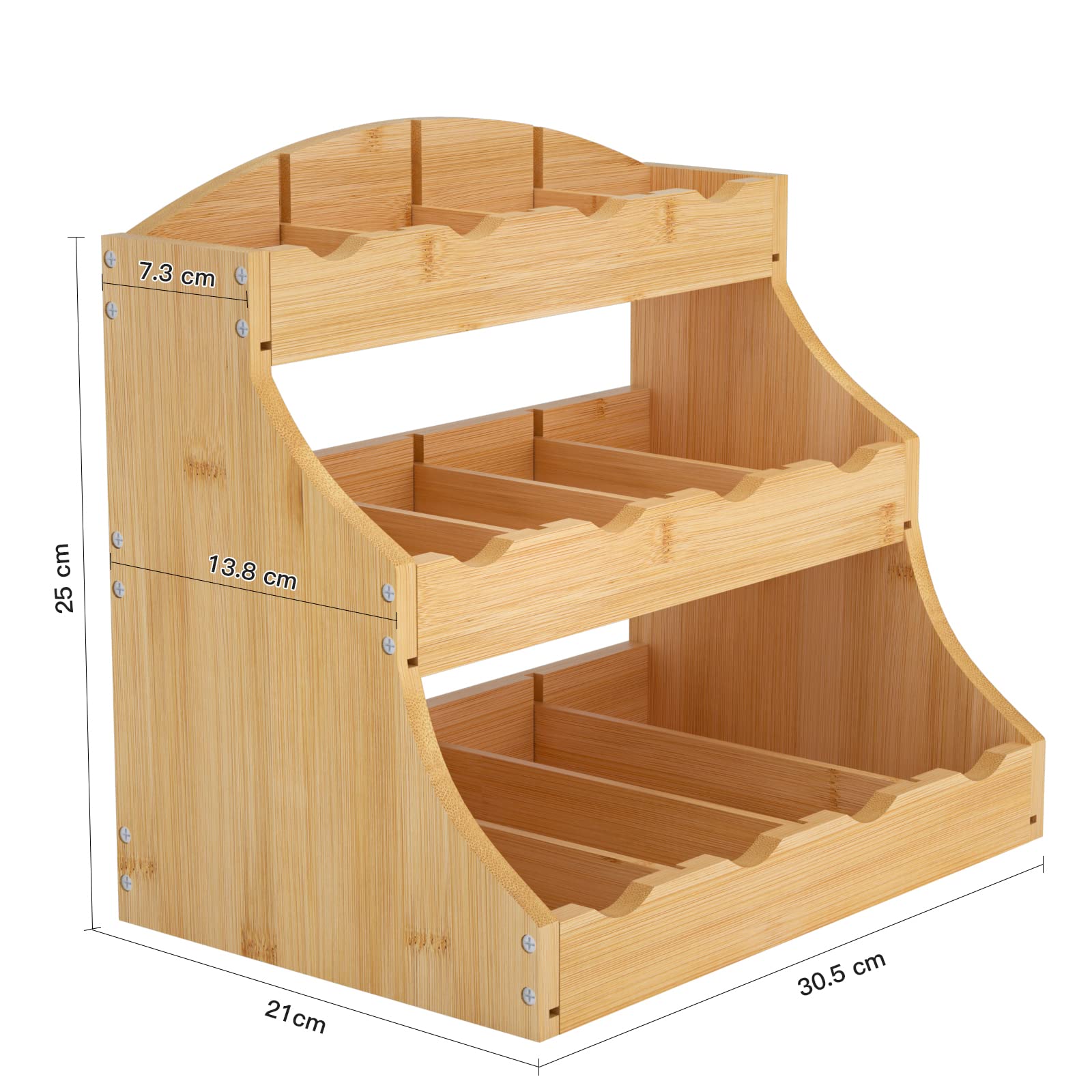 G.a HOMEFAVOR Organizer per bustine di tè in bambù Scatola da tè in Legno Scatola portaoggetti per caffè Porta spezie in Legno per casa, Ufficio o Bar