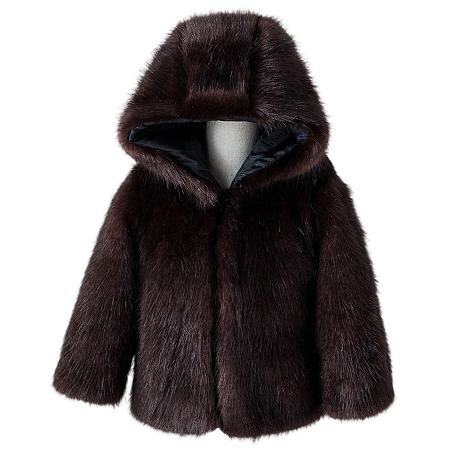 Generisch Chaqueta de piel para niña, chaqueta de peluche, chaqueta de invierno, chaqueta de entretiempo, abrigo de piel de manga larga, chaqueta de piel sintética, abrigo cálido de invierno
