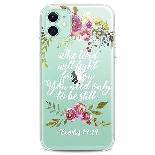 Miniatura 9 de Cavka Funda de TPU compatible con iPhone 14 Pro Max 13 12 Mini 11 Xs X 8 Plus Xr 7 SE Peony Quote Flexible Silicone Flowers Bible Cute Faithful