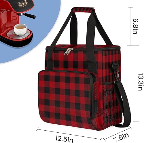 Miniatura 2 de Bolsa de transporte para cafetera con patrón de guingán para Keurig K-Mini o K-Mini Plus K-Mini Plus K-Cup, bolsa de viaje