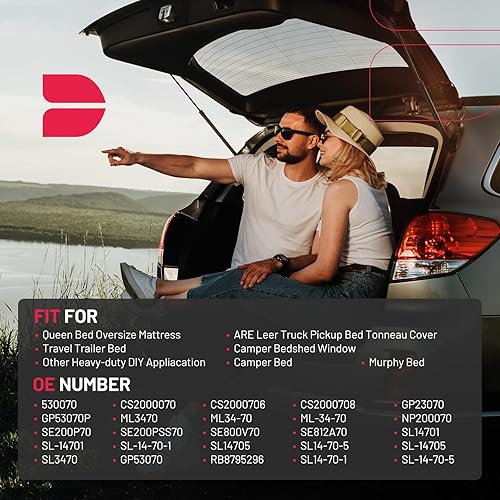 Miniatura 3 de BDFHYK SE200PSS70 - Amortiguadores de gas de 20 pulgadas, 311N70 libras, soporte de elevación para Leer Camper, cubierta trasera, cubierta de