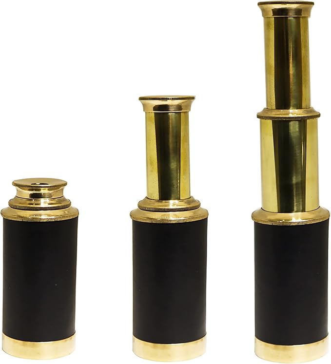 Telescopio Antiguo de Latón Portátil con Caja de Madera - 6 Pulgadas miniatura 2