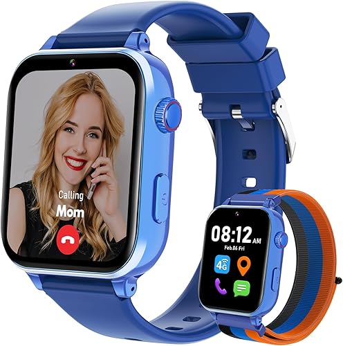 Reloj inteligente 4G para niños y niñas con rastreador GPS, reloj inteligente para niños, llamada telefónica, videollamada SOS para niños, regalo de