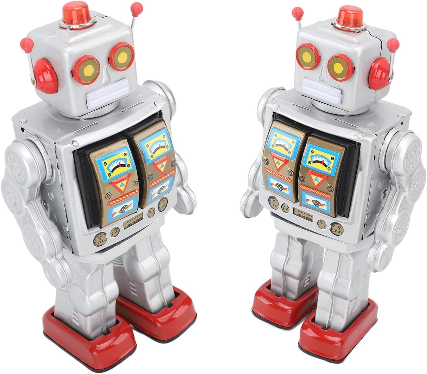 Wind Up Vintage Robot, Metal Tin Drumming Robot, Retro Classic Clockwork Spring for Collection, Xmas, Gifts, Party, Birthday, Festival