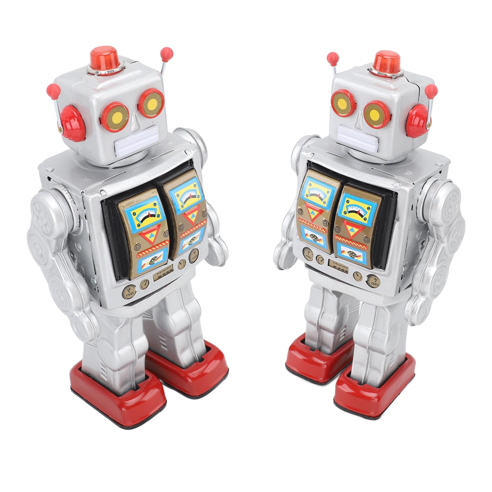 Topiky Robot Jouet Rétro en Métal et Étain, Figure Rotative Électrique