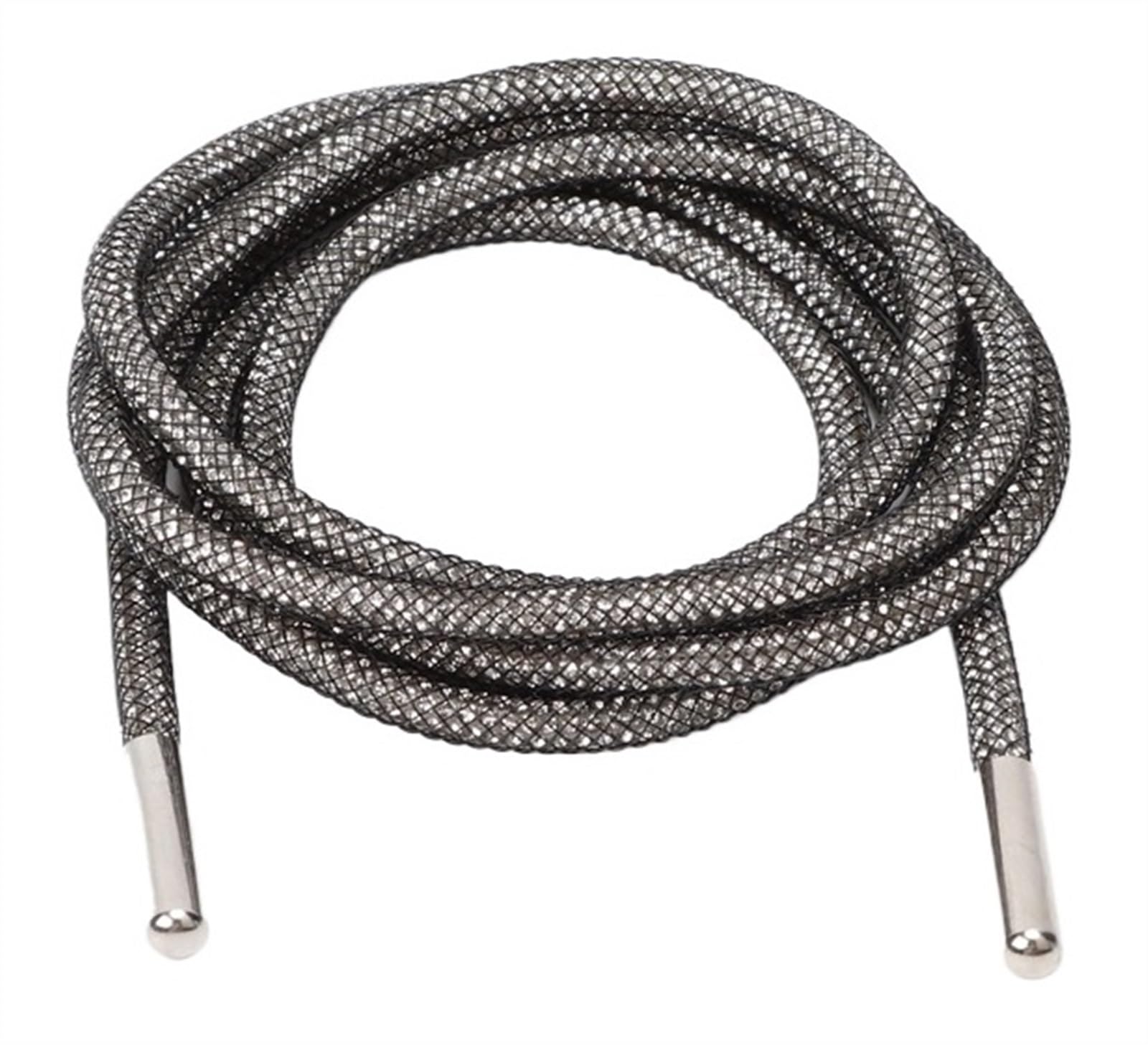 GPDNBIEU Shoelaces, Rhinestone Round Shoelace Shoelaces Rainbow Diamond Shoe Lace Sneakers Laces Shoes DIY Strings(Grey,120cm)