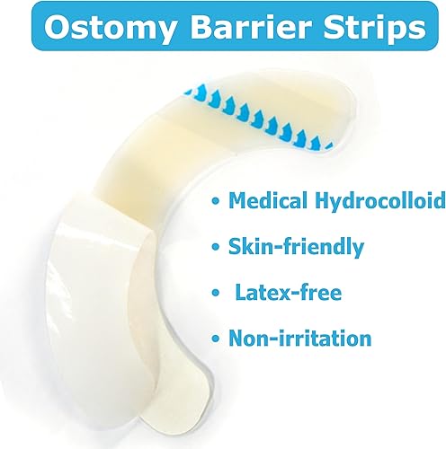 Miniatura 2 de 40 tiras de barrera para ostomía, suministros médicos de ostomía hidrocoloide, tiras de barrera elástica, cintas adhesivas impermeables para la piel