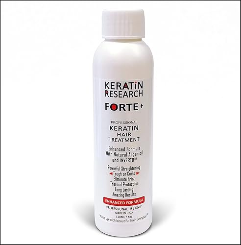 Keratina Forte Brasilera por 4.1 fl oz, con aceite de argán marroquí Tratamiento Que Alisa El Cabello Ahora con Una Fuerza Extra, Fórmula Mejorada