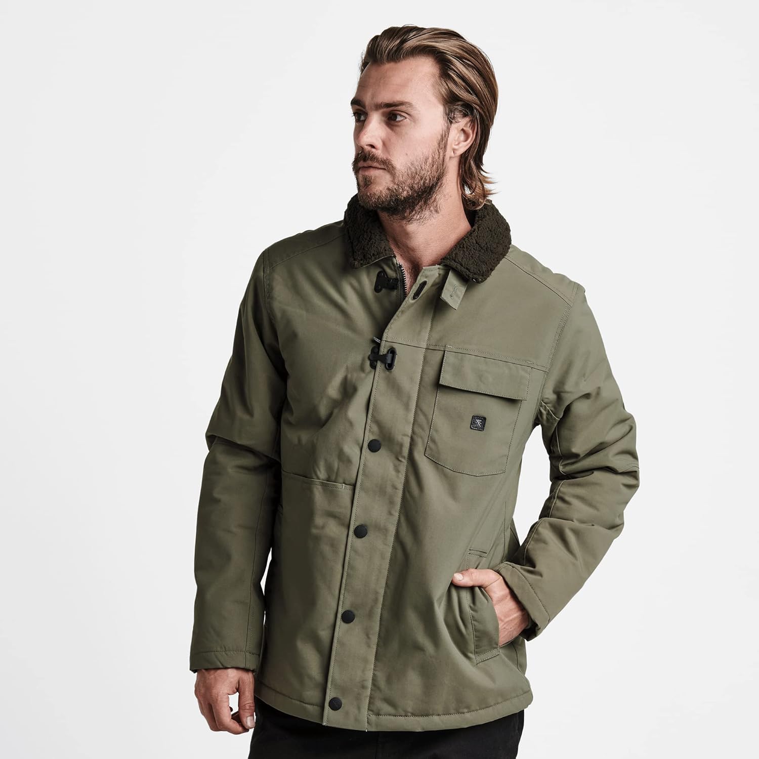 Roark Men's Axeman Jacket, Fully Sherpa Lined Zip Up Coat - Image 2