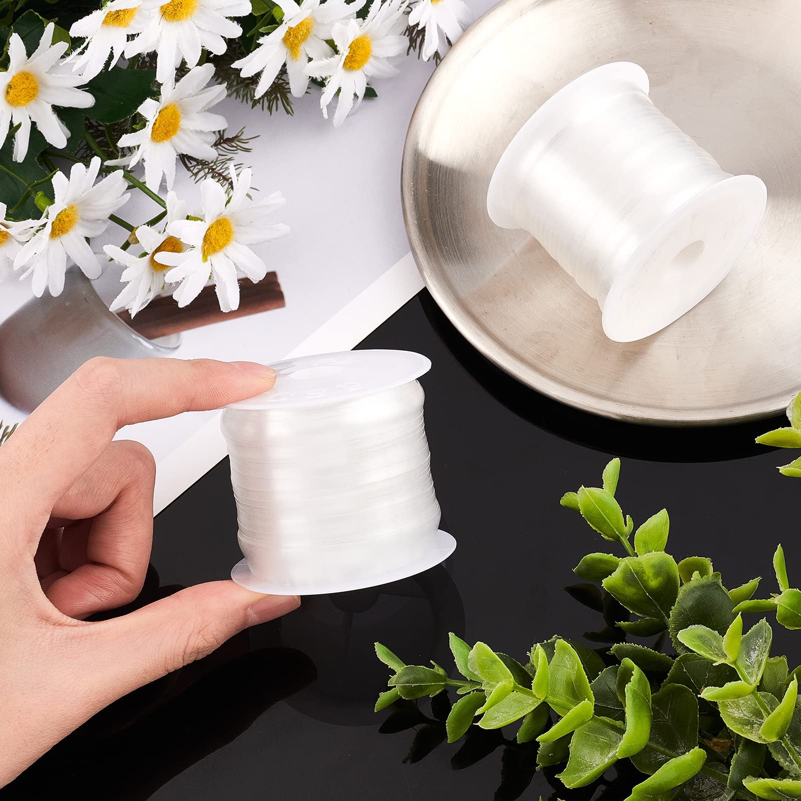 2 Rotoli Di Nastro Elastico Trasparente 30m - 6mm E 10mm, Per Cucito, Reggiseni E Abbigliamento