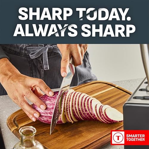 Tefal EverSharp Pro 5-Piece Kitchen Knife Block with Integrated Sharpener - 6