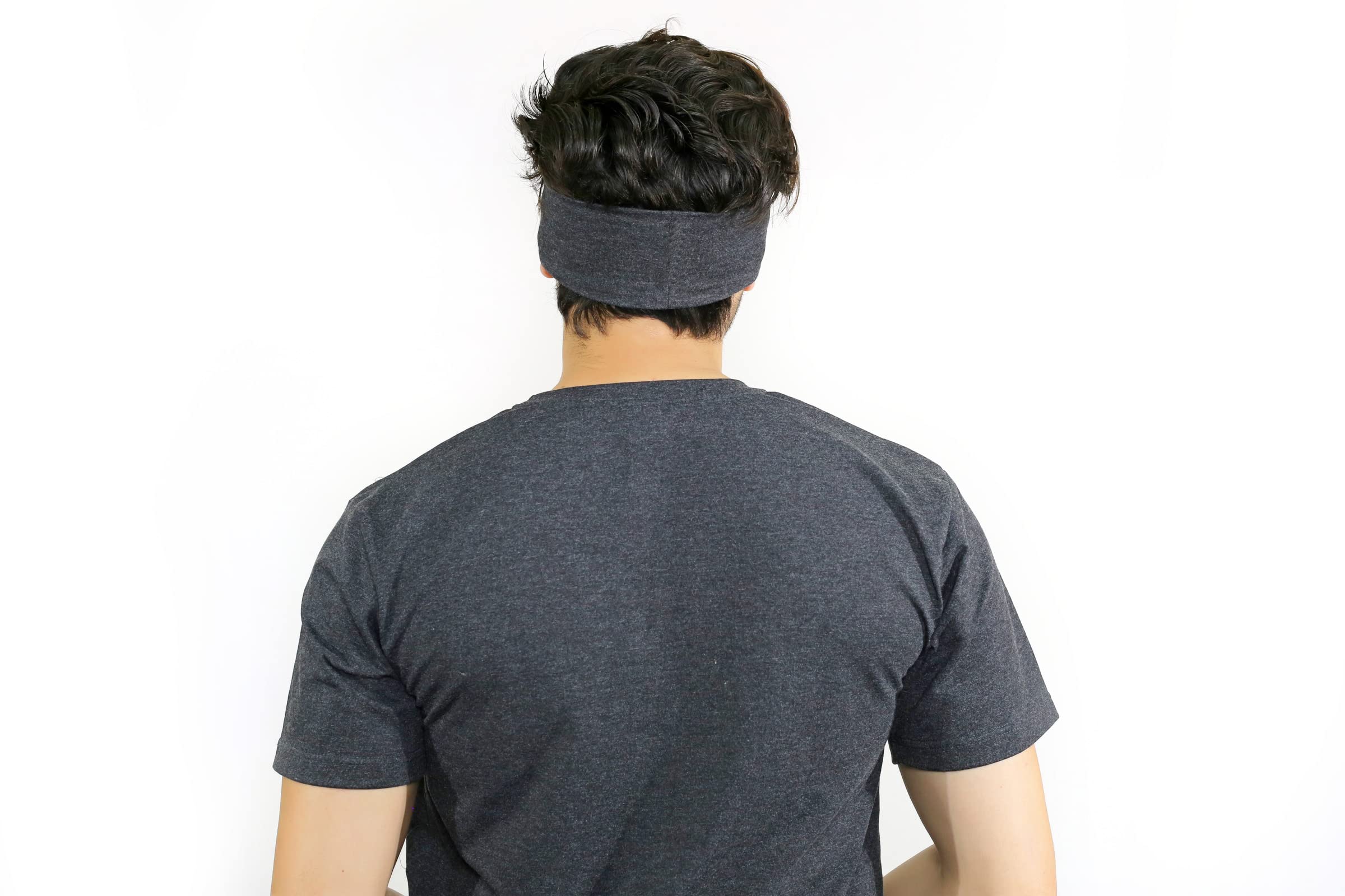 SOUL eTHICS Premium Cotton Gym, Sports, Yoga, Running, Hair, Elastic Headband for Men and Women with Non-Slip Fabric, Freesize (Charcoal Grey) - Image 5 thumbnail