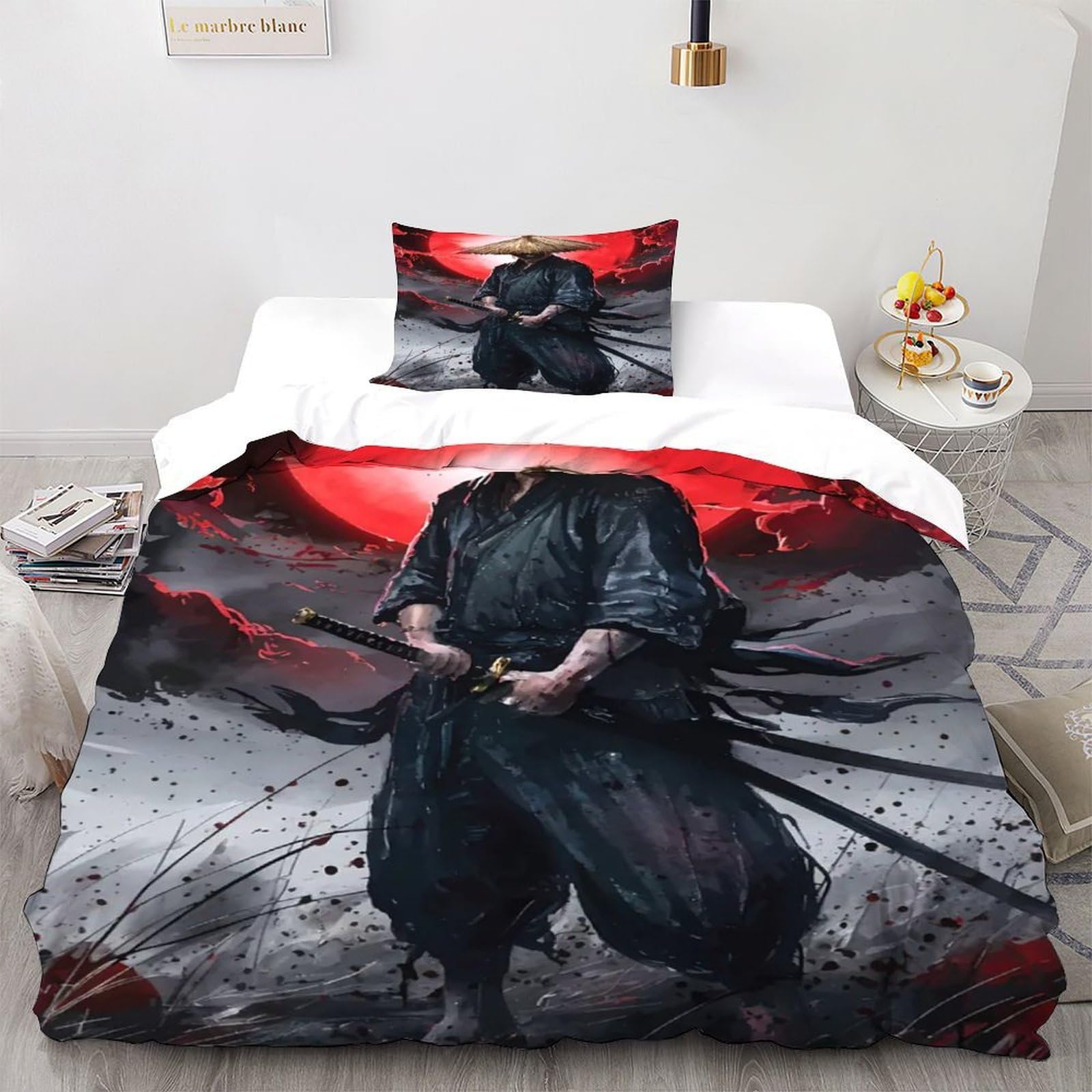 Housse de couette gothique 2 pièces 135x200 avec taies d'oreiller lit enfant
