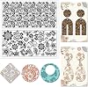 CHGCRAFT Bohemian Paisley Leaves Polymer Clay Texture Sheets Clay Modeling Pattern Texture Mat for Making Earrings Jewelry Earrings Necklaces Handicrafts, 5.5x5.5Inch