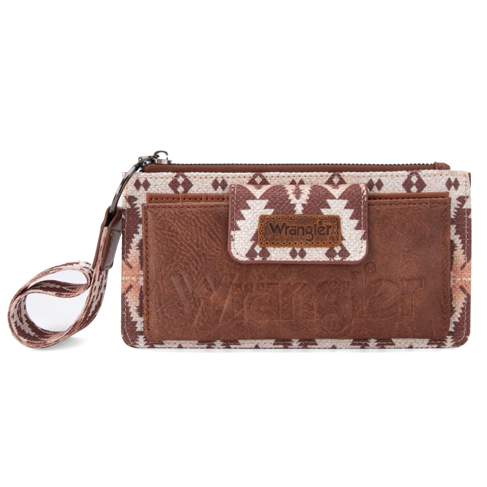Wrangler Geldbörse für Damen, Azteken-Clutch, Handgelenk-Geldbörse mit Boho-Kreditkartenhalter