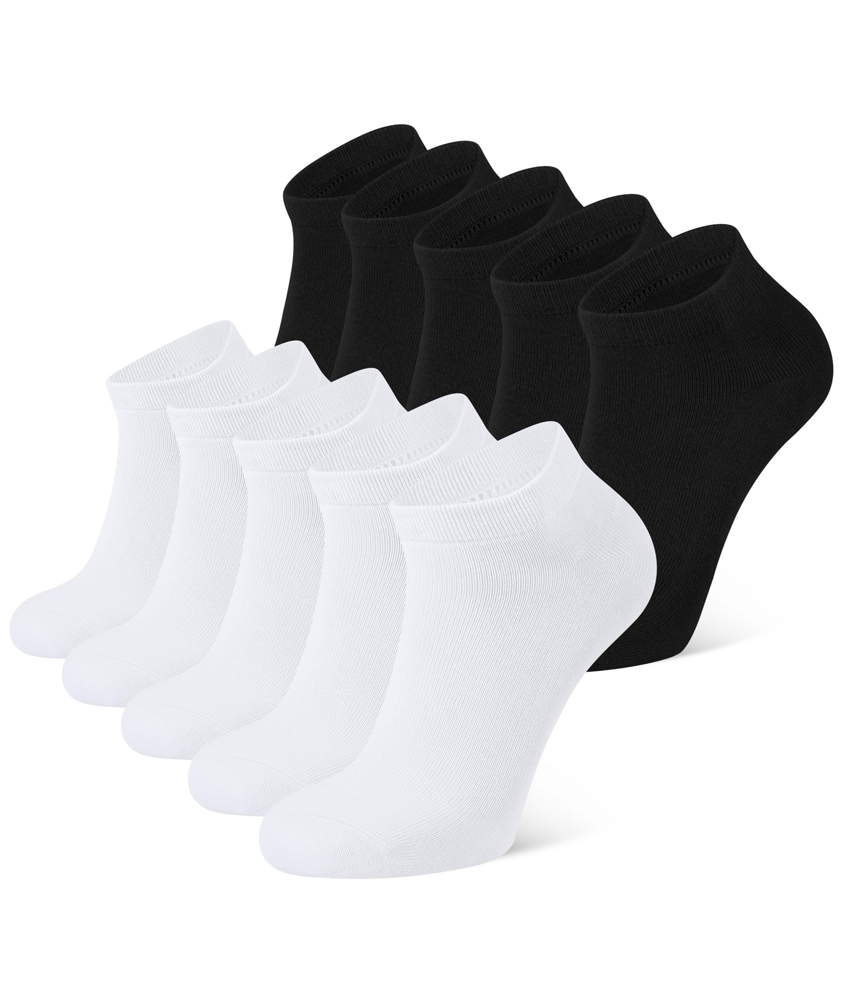 CLOSEMATE 10 Pairs Ankle Trainer Sports Socks for Men Women Breathable Cotton Non Slip Low Cut for Running Athletic Casual