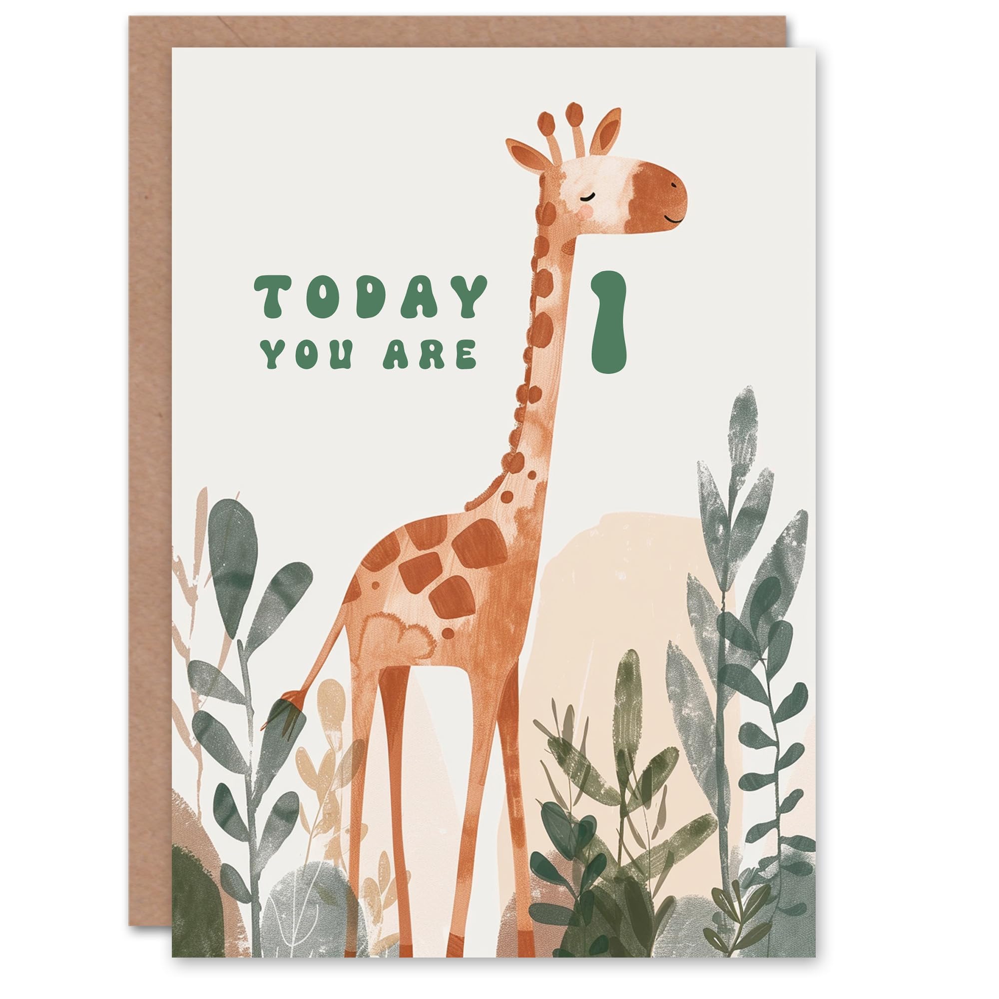 Artery8 1st Birthday Card Cute Fun Giraffe Today You Are Age 1 Year Old Child For Son Daughter Girl Boy Happy Card