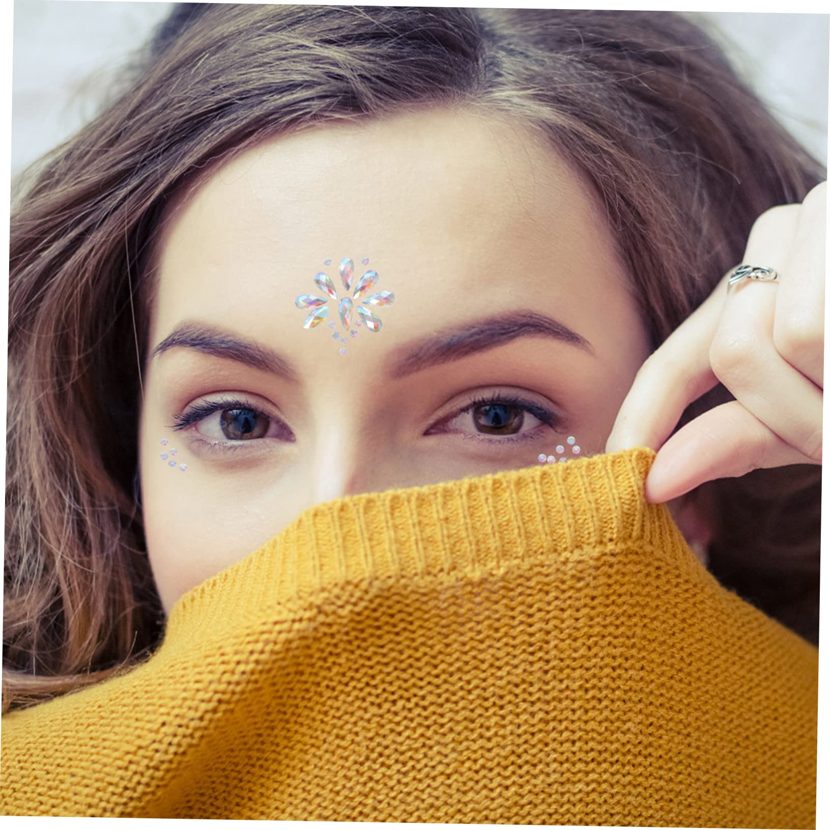 Beavorty 32fogli Gemme Per Viso e Corpo Adesivi Strass Per Makeup Per Festival e Party Facili Da Applicare e Rimuovere Design e Accattivante