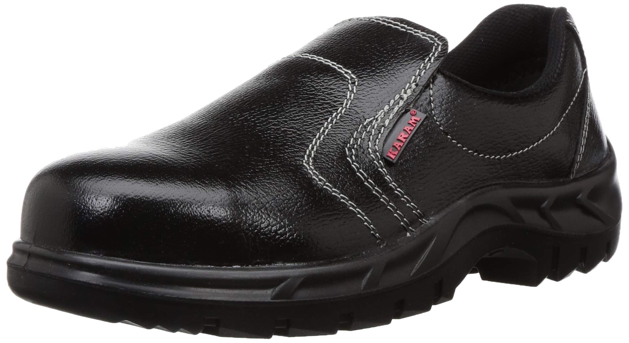 Karam FS04 Black Leather Safety Shoes for Men | Single Density with Steel Toe | Antistatic, Antislip, Oil & Heat Resistant | Size-04 (B07YZC2ZTT) Amazon Price History, Amazon Price Tracker