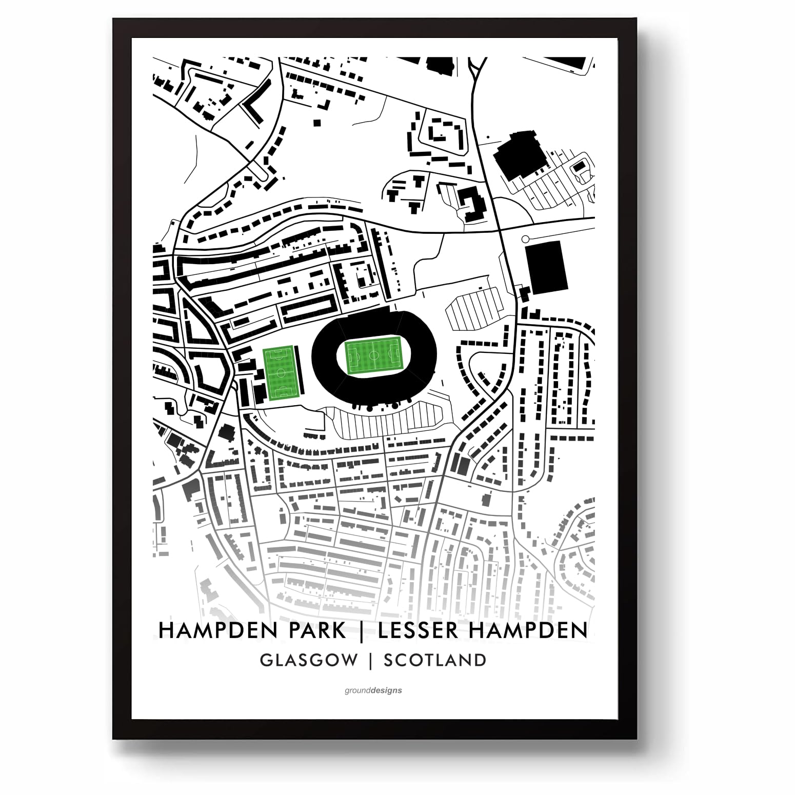 GroundDesigns QUEEN'S PARK FC Lesser Hampden Park Stadium Map
