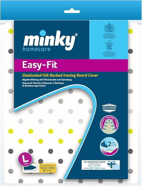 Minky Easy Large Ironing Cover fits Boards, Assorted Designs, 122 x 38 cm
