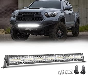 30 Inch LED Light Bar, 630W Super Bright Triple Row Spot Flood Combo Bar Waterproof Off Road Car Roof Bumper Grille Working Driving Light for UTV RZR Rav4 Tacoma SUV