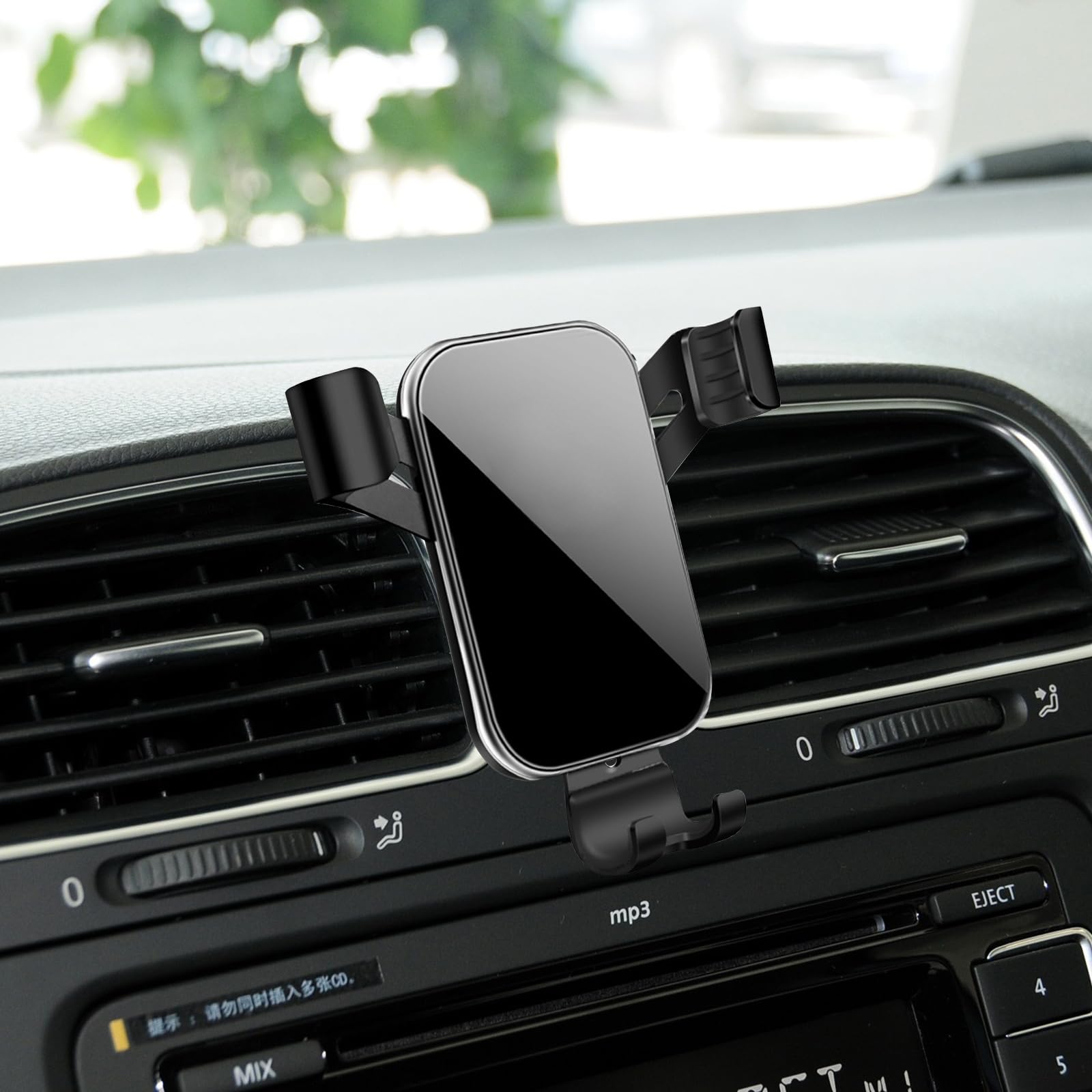 KUNGKIC Supporto per telefono auto regolabile per auto compatibile con VW Volkswagen 2009-2013 Golf 6 GTI MK6 accessori interni rotazione a 360° lega di zinco ABS (nero)