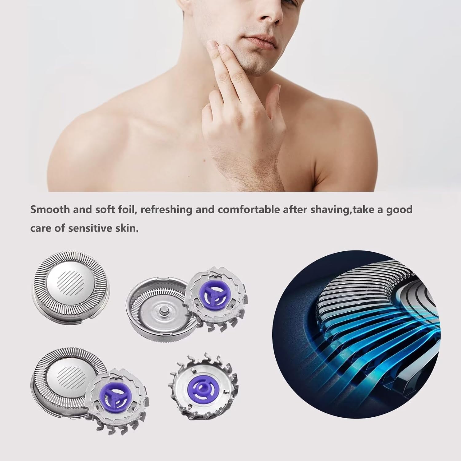 NEW Set of 3 Replacement Shaver Heads Compatible with Philips Norelco HQ56 HQ55 HQ4 HQ3 by RazorShop