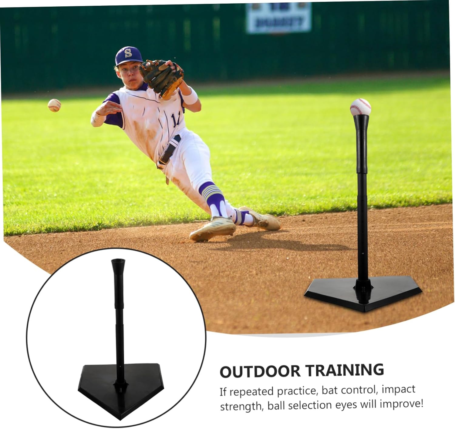 1pc Five Baseball and Softball Hitting Trainer for Adults Height Softball Seat Trainer Stable Tripod Design for Batting Practice