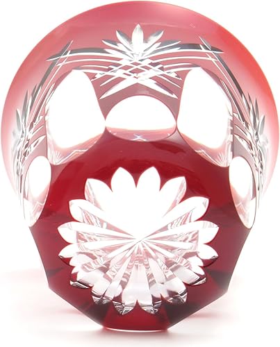 Miniatura 5 de Edo Kiriko KY-33-44 pares de vasos de vidrio Shochu (viene en una caja de presentación), apilable Kenia (par), capacidad aproximadamente 9.8 onzas