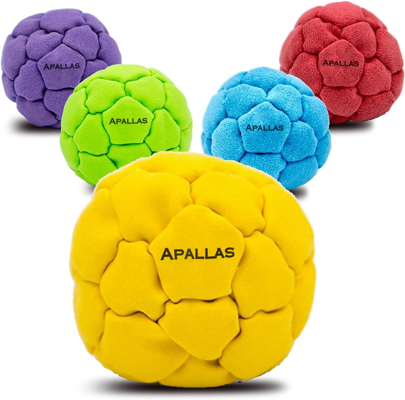 Hacky Sack and Footbag | No-Bust Stitching for Hard Kicking | 32 Panel Symmetry for Balance Tricks and Stalling | Professionally Hand-Stitched with Suede Material