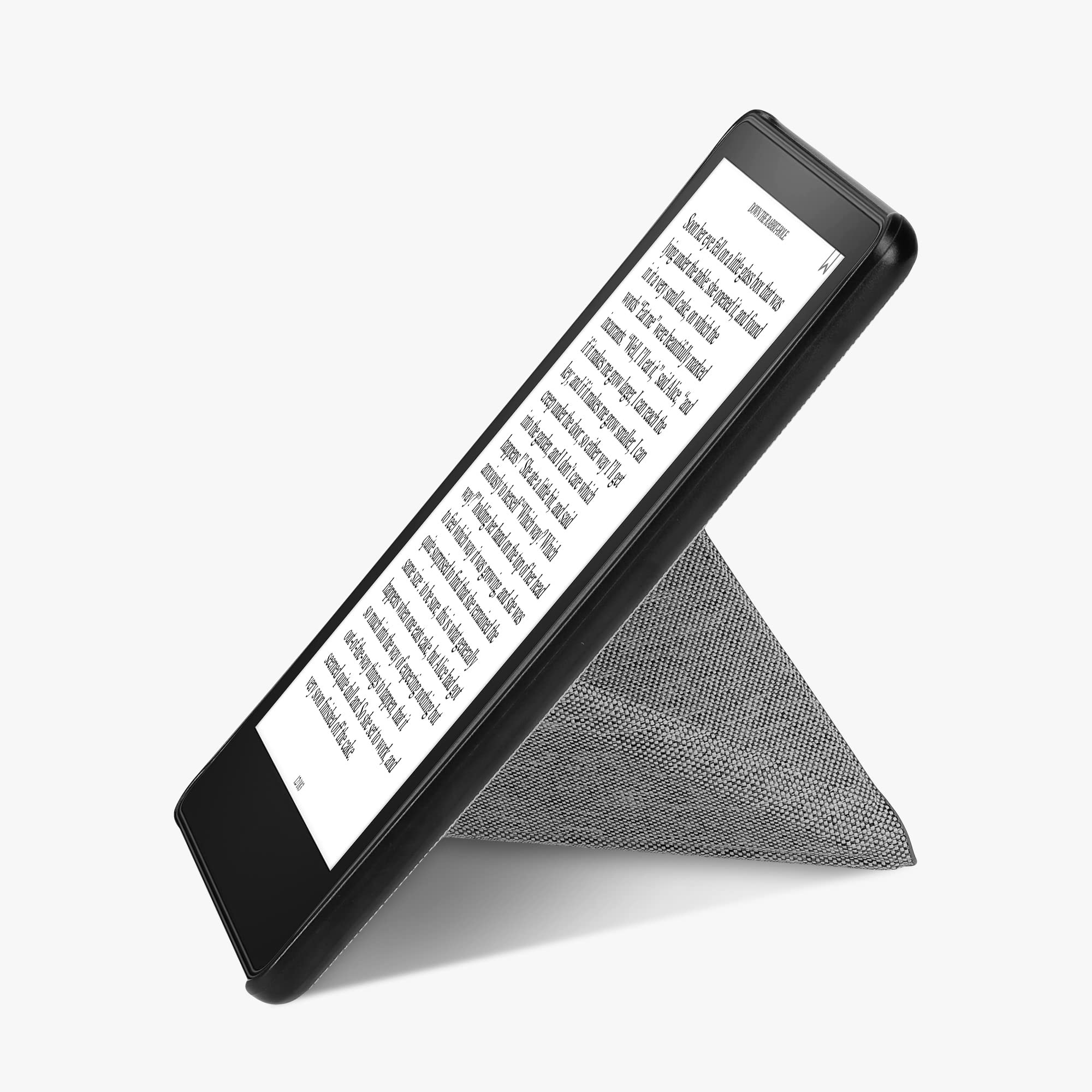 kwmobile materiałowe etui na e-czytnik kompatybilne z Amazon Kindle Paperwhite 11. generacji 2021 – pokrowiec na e-czytnik w jasnoszarym kolorze