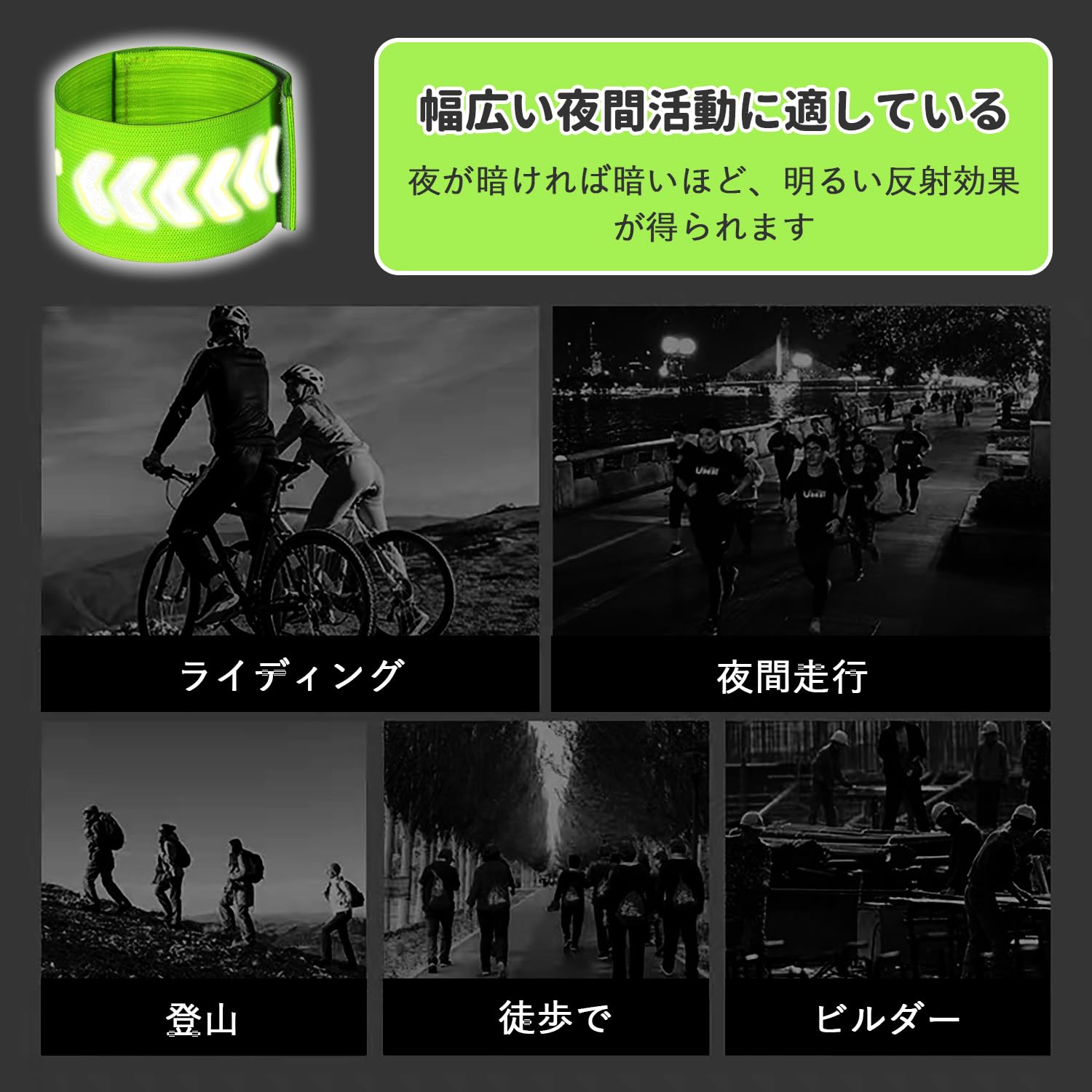 Amazon | 反射バンド 2個入り 裾止めバンド ソックスバンド 自転車
